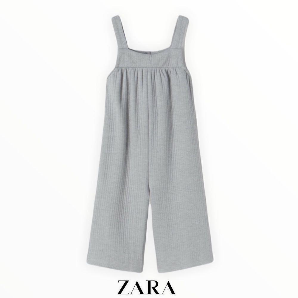ZARA Kids Gray Textured Jumpsuit NWT Size 3T - Picture 2 of 6